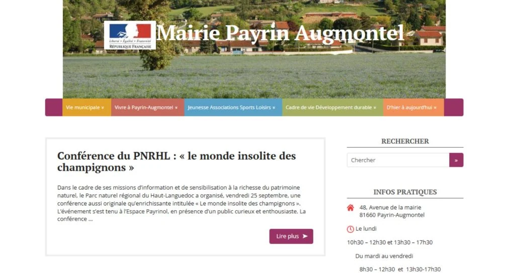 Capture du site de Mairie Payrin Augmontel