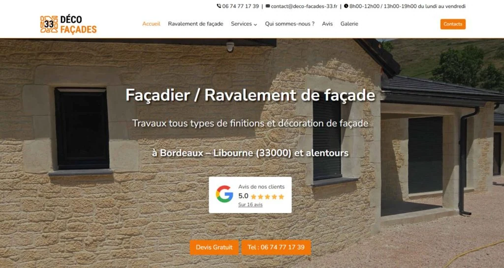 Capture du site de Déco-façades-33