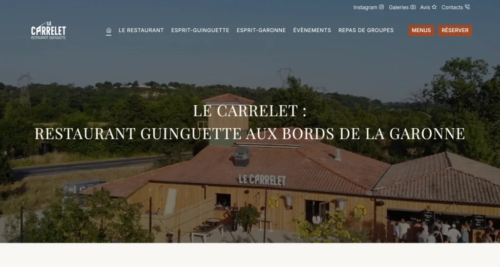 Capture du site de Restaurant Le Carrelet