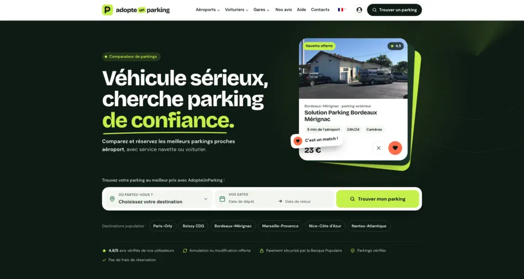 Capture du site de AdopteUnParking