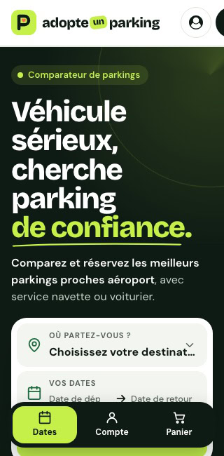 Capture du site de AdopteUnParking sur mobile