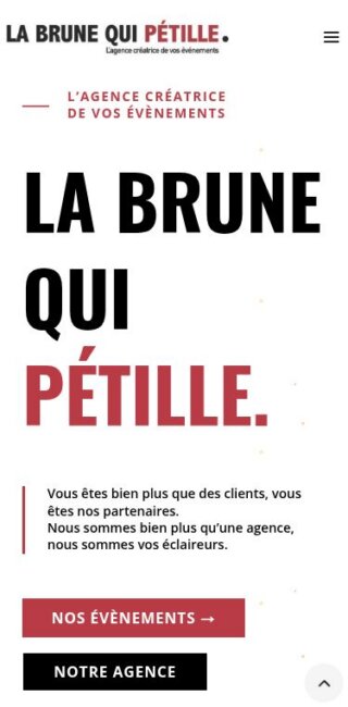 Capture du site de La Brune Qui Pétille sur mobile